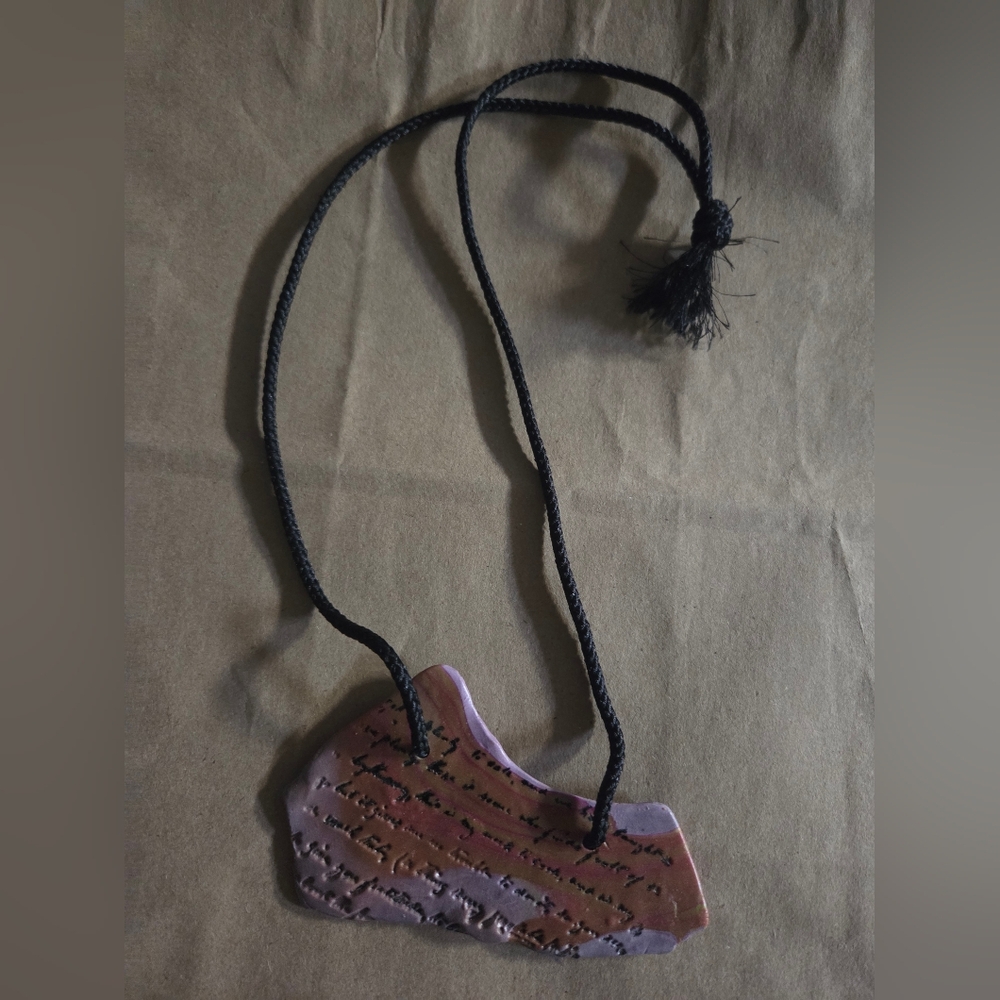 Handcrafted Pink Clay Pendant Necklace
